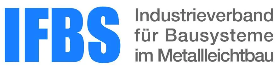 Blaues IFBS Logo, Industrieverband für Bausysteme im Metallleichtbau